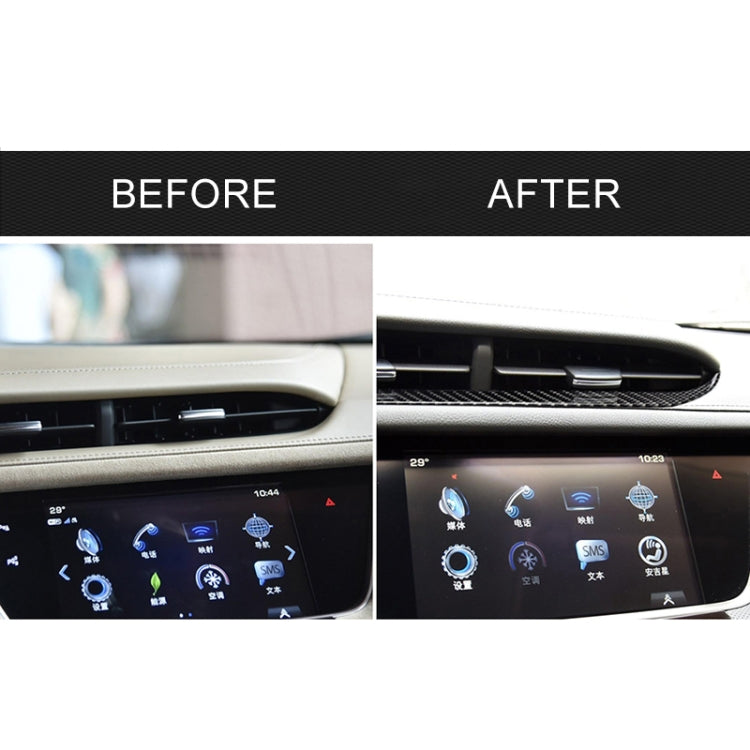 Car Carbon Fiber Middle Air Outlet Decorative Sticker for Cadillac XT5 2016-2017, Left Drive by buy2fix