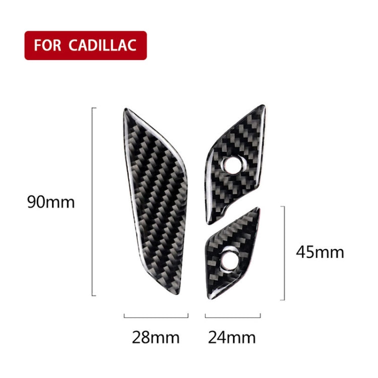 Car Carbon Fiber Steering Wheel Button Decorative Sticker for Cadillac XT5 2016-2017 by buy2fix