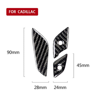 Car Carbon Fiber Steering Wheel Button Decorative Sticker for Cadillac XT5 2016-2017 by buy2fix