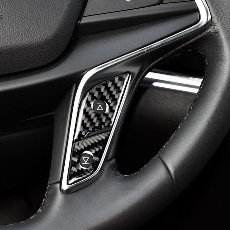 Car Carbon Fiber Steering Wheel Button Decorative Sticker for Cadillac XT5 2016-2017 by buy2fix
