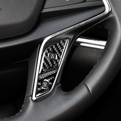 Car Carbon Fiber Steering Wheel Button Decorative Sticker for Cadillac XT5 2016-2017 by buy2fix