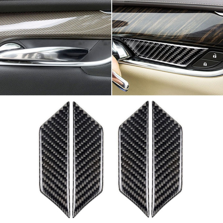 Car Carbon Fiber Door Inner Wrist Decorative Sticker for Cadillac XT5 2016-2017 by buy2fix
