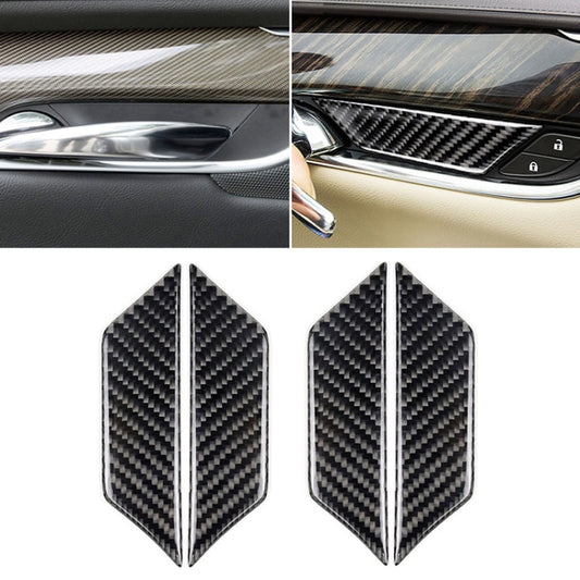 Car Carbon Fiber Door Inner Wrist Decorative Sticker for Cadillac XT5 2016-2017 by buy2fix