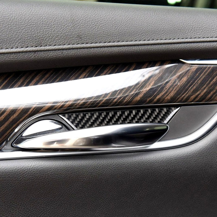 Car Carbon Fiber Door Inner Wrist Decorative Sticker for Cadillac XT5 2016-2017 by buy2fix