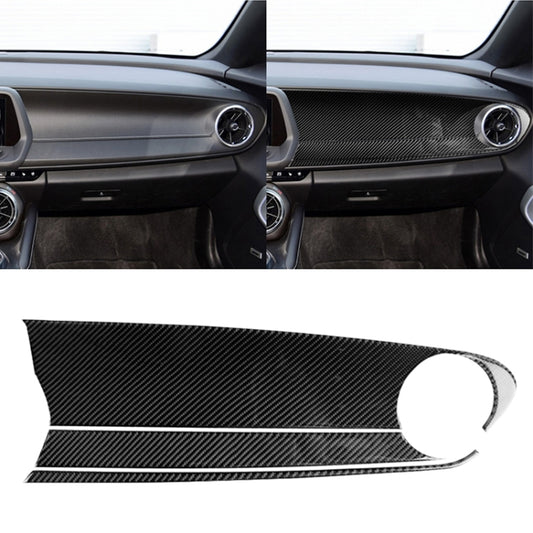 3 in 1 Car Carbon Fiber Front Passenger Central Control Panel Decorative Sticker for Chevrolet Camaro 2017-2019, Left Drive by buy2fix