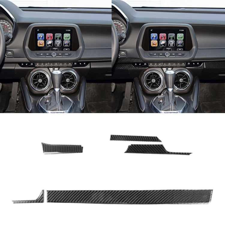 5 in 1 Car Carbon Fiber Central Console Decorative Sticker for Chevrolet Camaro 2017-2019, Left Drive by buy2fix
