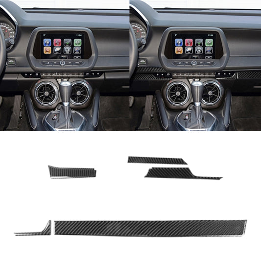 5 in 1 Car Carbon Fiber Central Console Decorative Sticker for Chevrolet Camaro 2017-2019, Left Drive by buy2fix