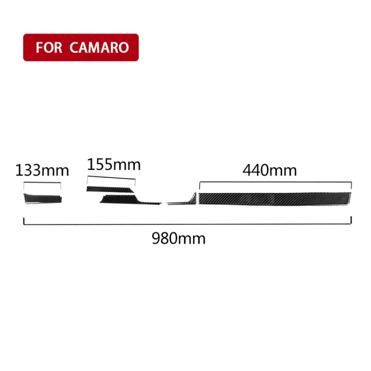 5 in 1 Car Carbon Fiber Central Console Decorative Sticker for Chevrolet Camaro 2017-2019, Left Drive by buy2fix