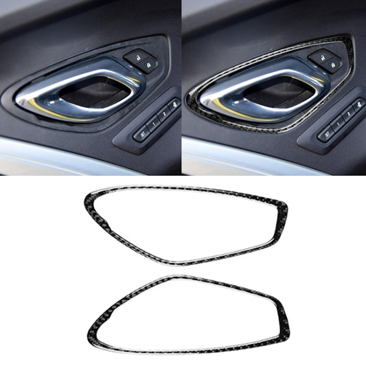 2 PCS Car Carbon Fiber Door Inner Handle Panel Decorative Sticker for Chevrolet Camaro 2017-2019 by buy2fix