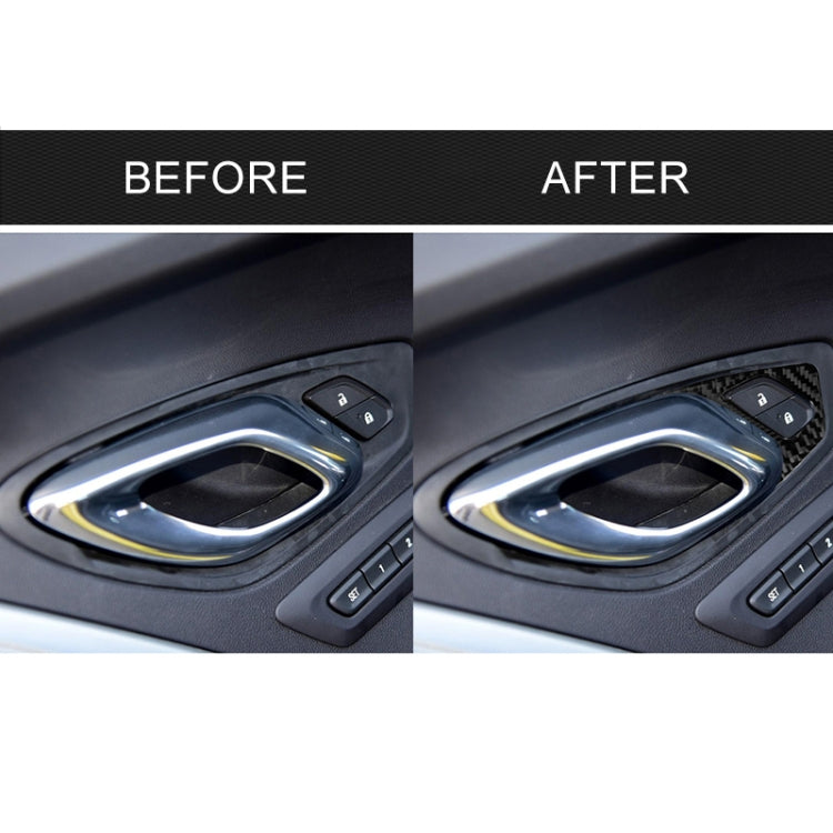 2 PCS Car Carbon Fiber Inner Door Lock Decorative Sticker for Chevrolet Camaro 2017-2019 by buy2fix