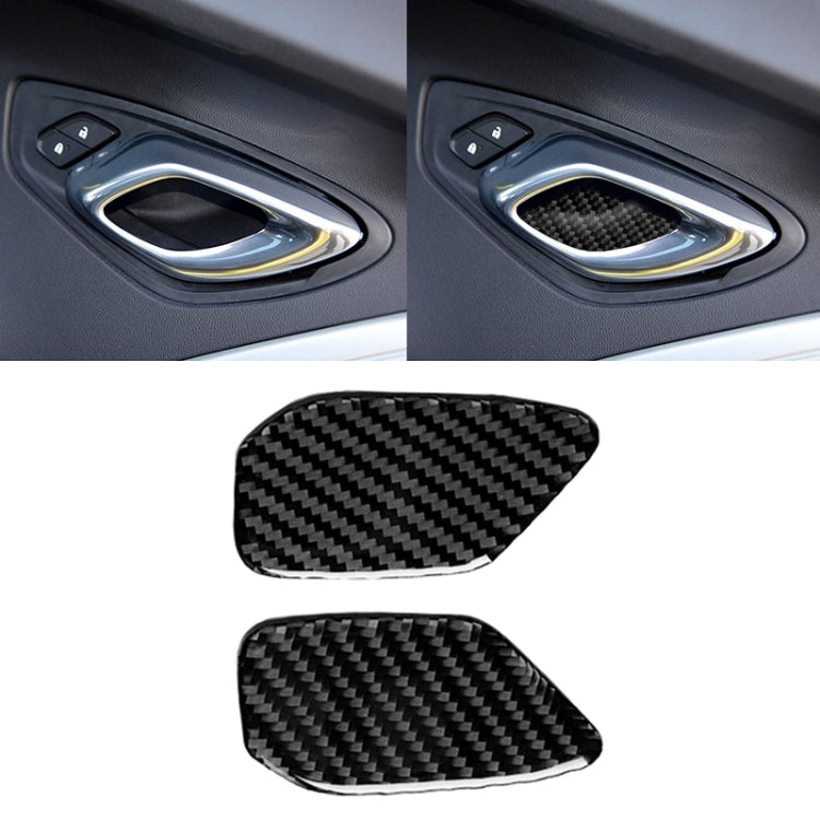 Car Carbon Fiber Door Inner Handle Wrist Panel Decorative Sticker for Chevrolet Camaro 2017-2019 by buy2fix