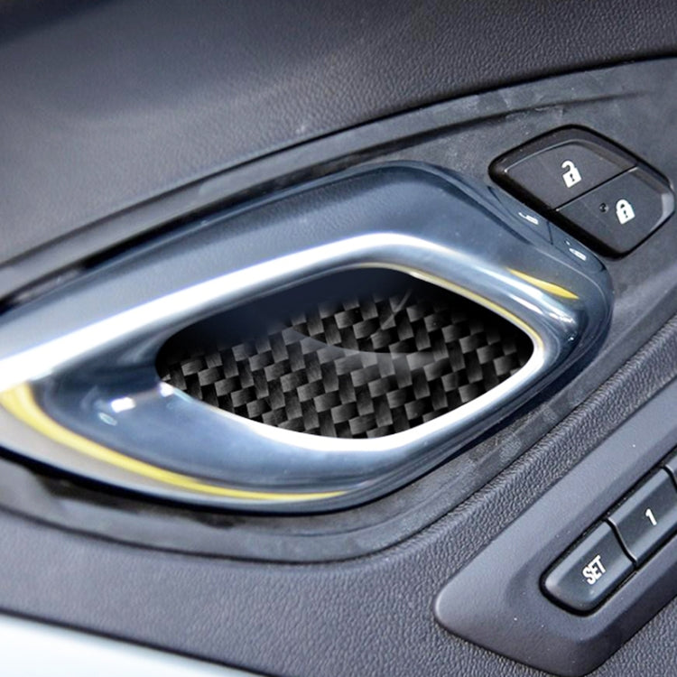 Car Carbon Fiber Door Inner Handle Wrist Panel Decorative Sticker for Chevrolet Camaro 2017-2019 by buy2fix