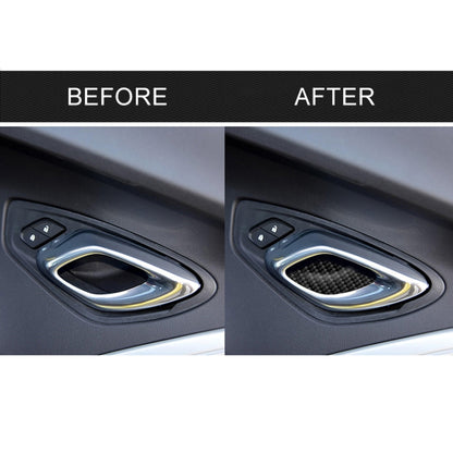 Car Carbon Fiber Door Inner Handle Wrist Panel Decorative Sticker for Chevrolet Camaro 2017-2019 by buy2fix