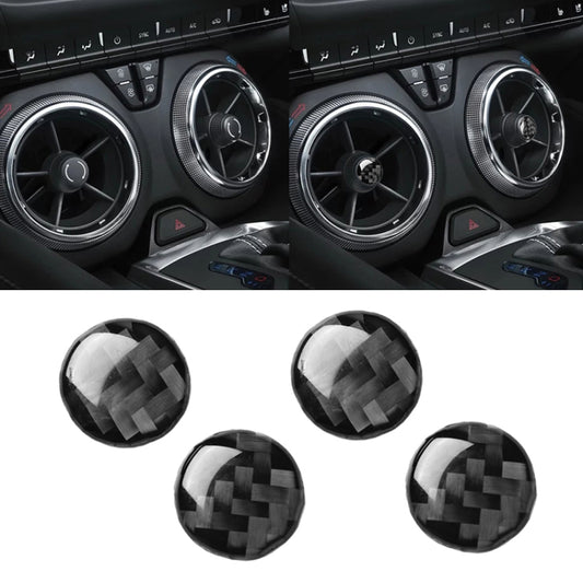 4 PCS Car Carbon Fiber Air Outlet Decorative Sticker for Chevrolet Camaro 2017-2019 - Car Interior Mouldings by buy2fix | Online Shopping UK | buy2fix
