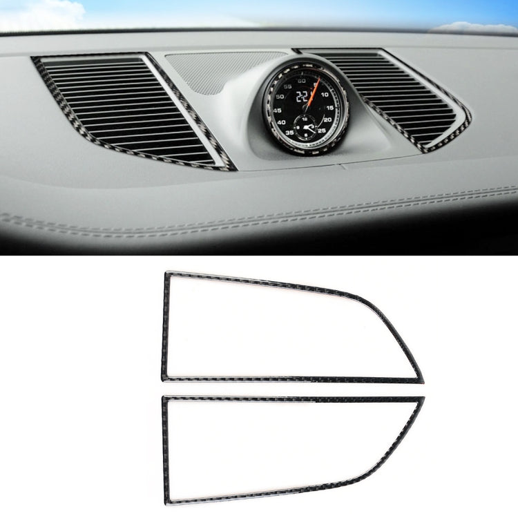 2 PCS Carbon Fiber Car Instrument Air Outlet Panel Decorative Sticker for Porsche Macan by buy2fix