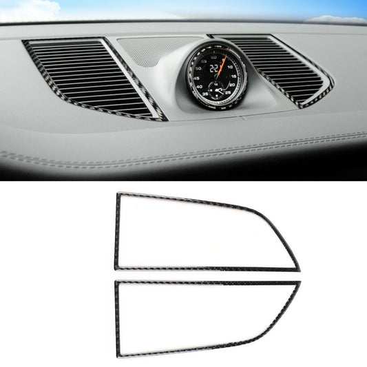 2 PCS Carbon Fiber Car Instrument Air Outlet Panel Decorative Sticker for Porsche Macan by buy2fix
