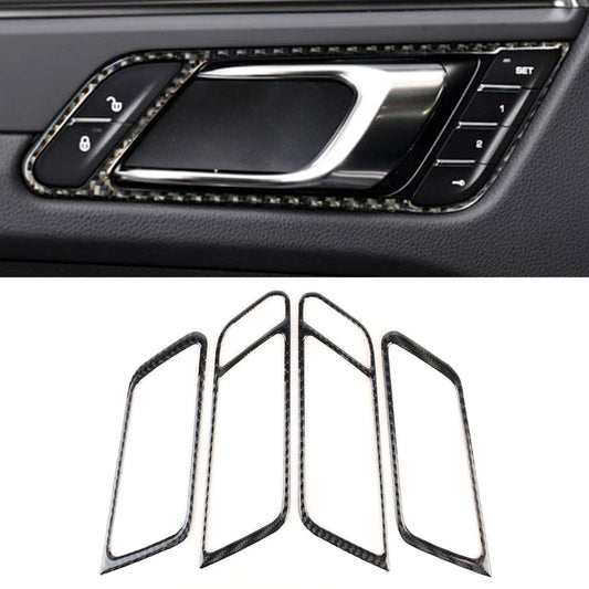 4 PCS Carbon Fiber Car Door Handle Frame Decorative Sticker for Porsche Macan - Car Interior Mouldings by buy2fix | Online Shopping UK | buy2fix