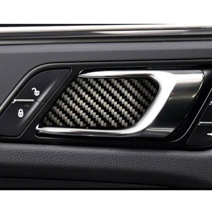 4 PCS Carbon Fiber Car Inner Door Bowl Decorative Sticker for Porsche Macan - Car Interior Mouldings by buy2fix | Online Shopping UK | buy2fix