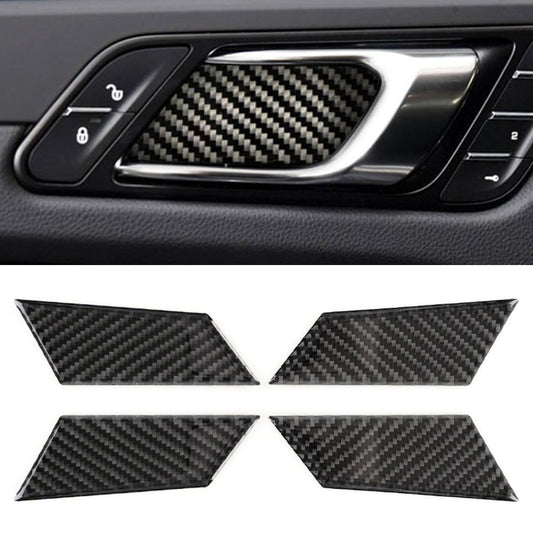 4 PCS Carbon Fiber Car Inner Door Bowl Decorative Sticker for Porsche Macan - Car Interior Mouldings by buy2fix | Online Shopping UK | buy2fix