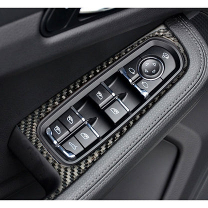4 PCS Carbon Fiber Car Window Button Panel Decorative Sticker for Porsche Macan - Car Interior Mouldings by buy2fix | Online Shopping UK | buy2fix