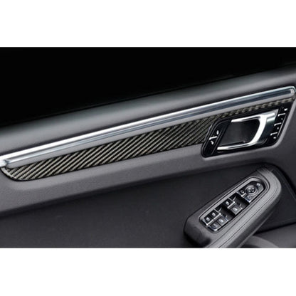 4 PCS Carbon Fiber Car Door Panel Decorative Sticker for Porsche Macan - Car Interior Mouldings by buy2fix | Online Shopping UK | buy2fix