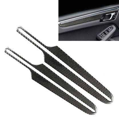 4 PCS Carbon Fiber Car Door Panel Decorative Sticker for Porsche Macan - Car Interior Mouldings by buy2fix | Online Shopping UK | buy2fix