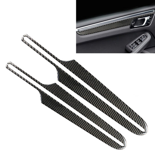 4 PCS Carbon Fiber Car Door Panel Decorative Sticker for Porsche Macan - Car Interior Mouldings by buy2fix | Online Shopping UK | buy2fix
