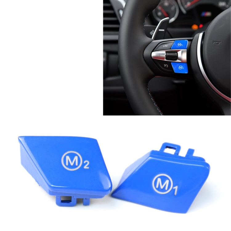 Sports Steering Wheel M1+M2 Fashion Button Switch Trim Cover for BMW F30 F34 F15 F16 2014-2018(Blue) by buy2fix