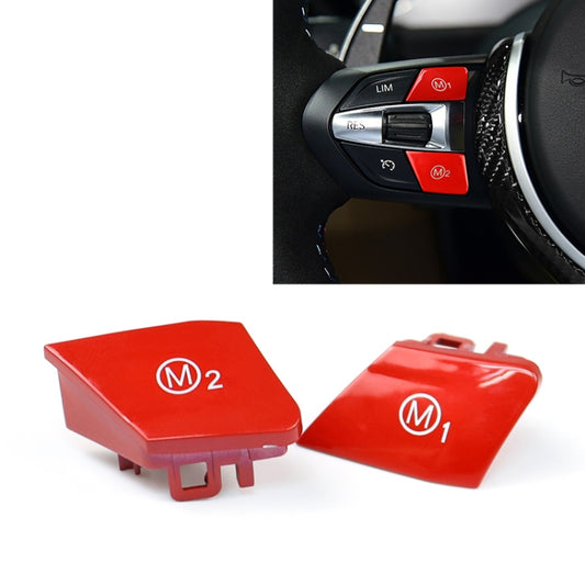 Sports Steering Wheel M1+M2 Fashion Button Switch Trim Cover for BMW F30 F34 F15 F16 2014-2018(Red) by buy2fix