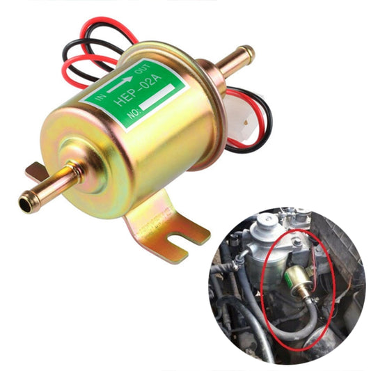 HEP-02A Universal Car 24V Fuel Pump Inline Low Pressure Electric Fuel Pump (Gold) - Engine Fittings by buy2fix | Online Shopping UK | buy2fix