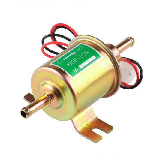HEP-02A Universal Car 24V Fuel Pump Inline Low Pressure Electric Fuel Pump (Gold) - Engine Fittings by buy2fix | Online Shopping UK | buy2fix