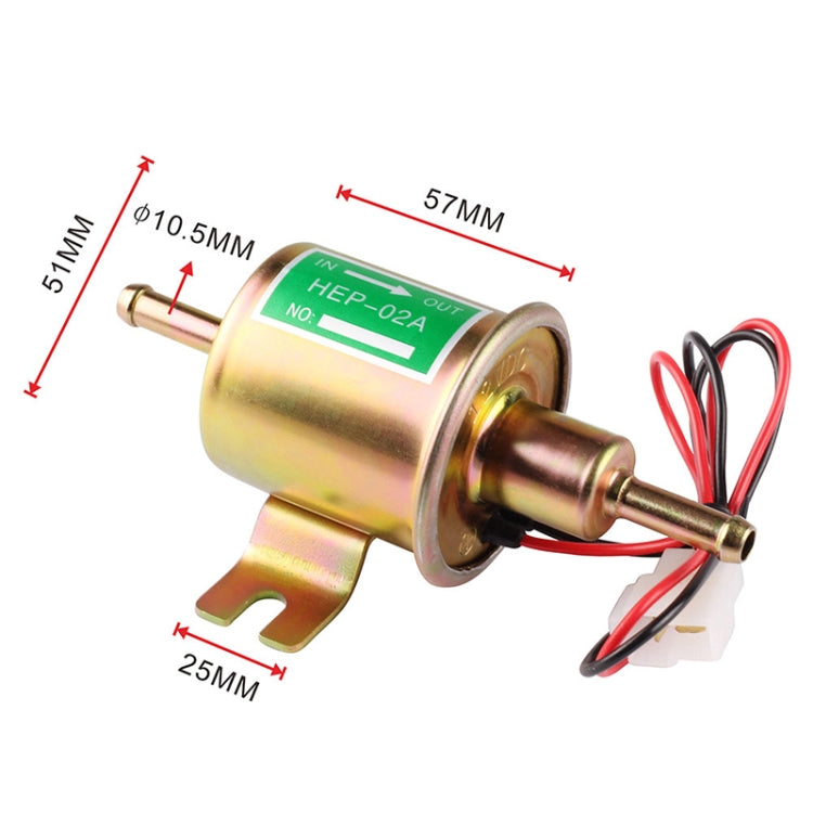 HEP-02A Universal Car 24V Fuel Pump Inline Low Pressure Electric Fuel Pump (Gold) - Engine Fittings by buy2fix | Online Shopping UK | buy2fix