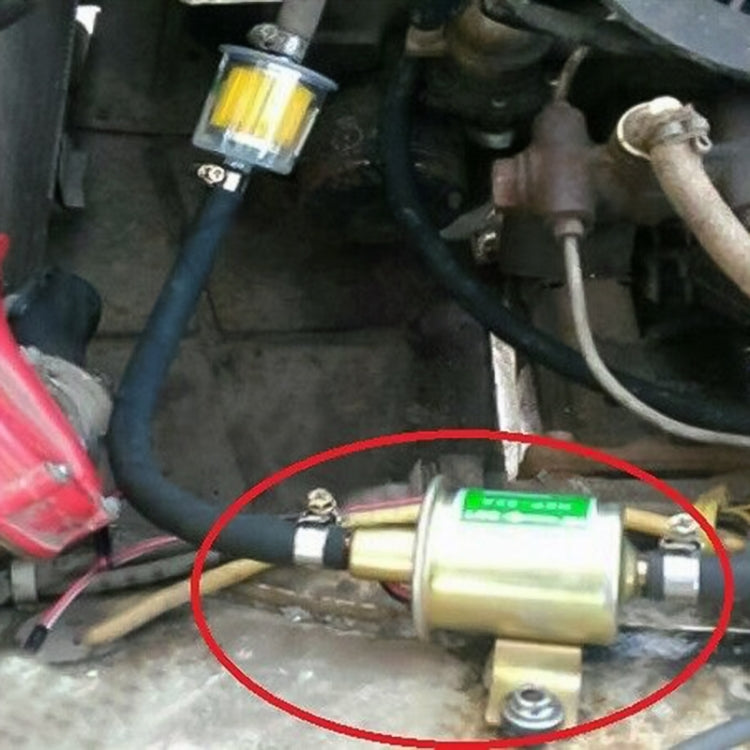 HEP-02A Universal Car 24V Fuel Pump Inline Low Pressure Electric Fuel Pump (Gold) - Engine Fittings by buy2fix | Online Shopping UK | buy2fix