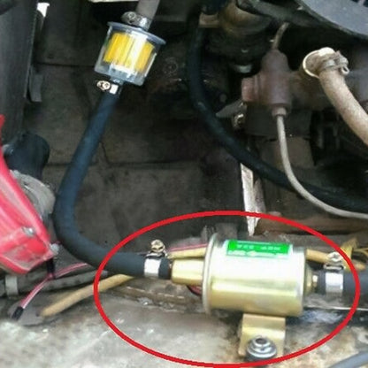 HEP-02A Universal Car 24V Fuel Pump Inline Low Pressure Electric Fuel Pump (Gold) - Engine Fittings by buy2fix | Online Shopping UK | buy2fix