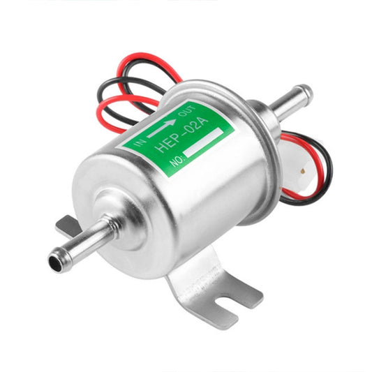HEP-02A Universal Car 24V Fuel Pump Inline Low Pressure Electric Fuel Pump (Silver) - Engine Fittings by buy2fix | Online Shopping UK | buy2fix
