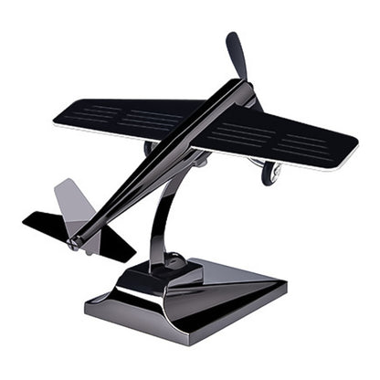 Car Interior Decoration Accessories Aircraft Model Ornaments Propeller Rotating Solar Energy Ornament (Black) by buy2fix