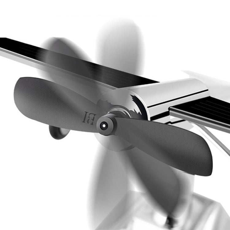 Car Interior Decoration Accessories Aircraft Model Ornaments Propeller Rotating Solar Energy Ornament (Black) by buy2fix