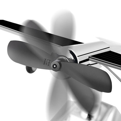 Car Interior Decoration Accessories Aircraft Model Ornaments Propeller Rotating Solar Energy Ornament (Silver) by buy2fix