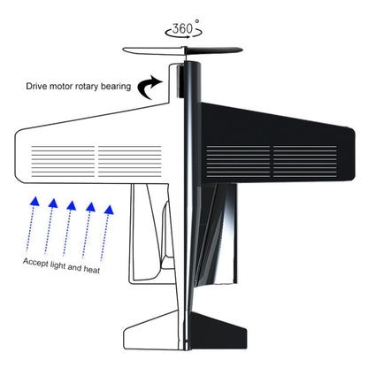 Car Interior Decoration Accessories Aircraft Model Ornaments Propeller Rotating Solar Energy Ornament (Silver) by buy2fix