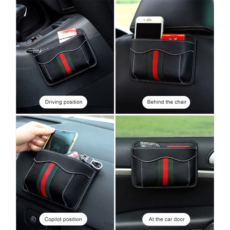 Paste Car Storage Bag Car Seat Quilting Storage Bag Instrument Panel Hanging Bag (Black) by buy2fix