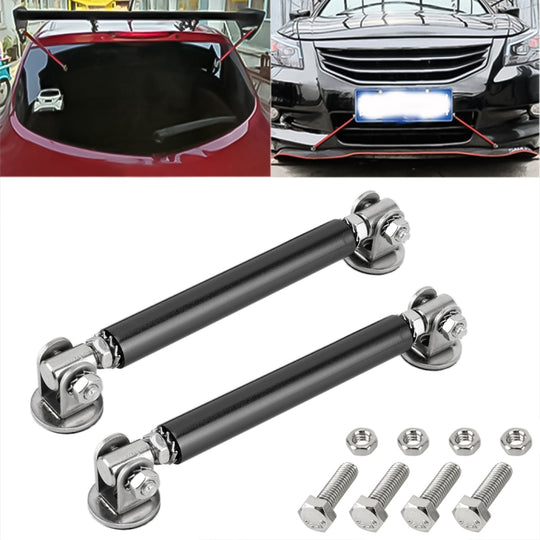2 STÜCKE Automodifikationskleber Umgebene Stangenhebel Vordere und hintere Stangen Feste Vorderlippe Hintere Schaufel, Länge: 10 cm (Schwarz)