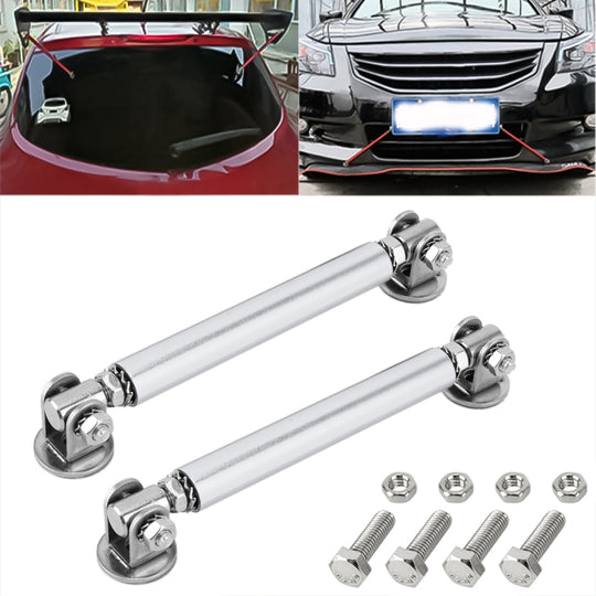 2 STÜCKE Automodifikationskleber Umgebene Stangenhebel Vordere und hintere Stangen Feste Vorderlippe Hintere Schaufel, Länge: 10 cm (Silber)