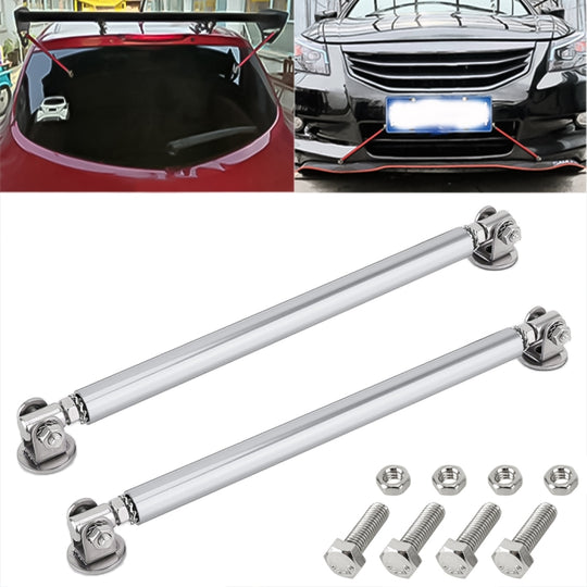 2 pièces de levier de tige entouré d'adhésif de modification de voiture barres avant et arrière pelle arrière à lèvre avant fixe, longueur: 15 cm (argent)