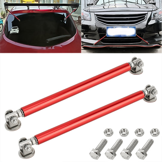 2 pièces de levier de tige entouré d'adhésif de modification de voiture barres avant et arrière pelle arrière à lèvre avant fixe, longueur: 20 cm (rouge)