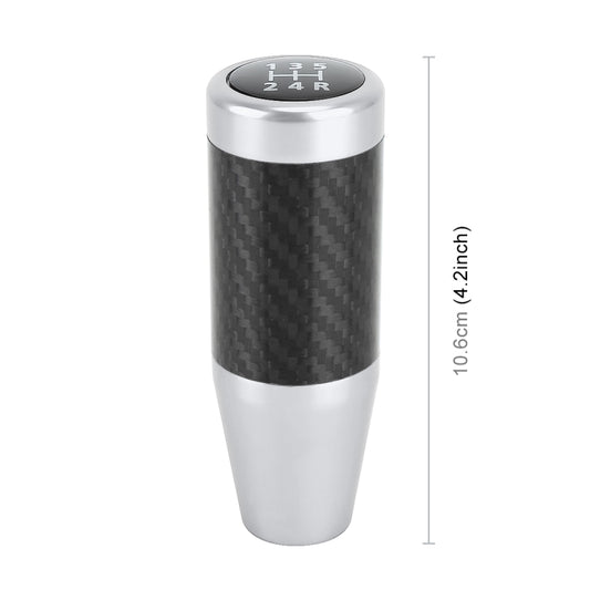 Universal Car Carbon Fiber Pattern Gear Head Gear Shift Knob (Silver) by buy2fix