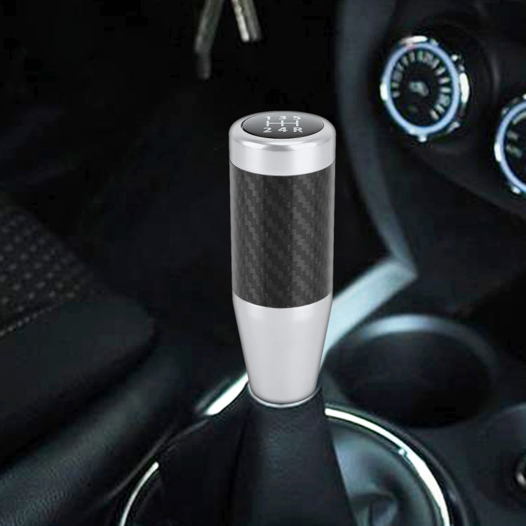 Universal Car Carbon Fiber Pattern Gear Head Gear Shift Knob (Silver) by buy2fix