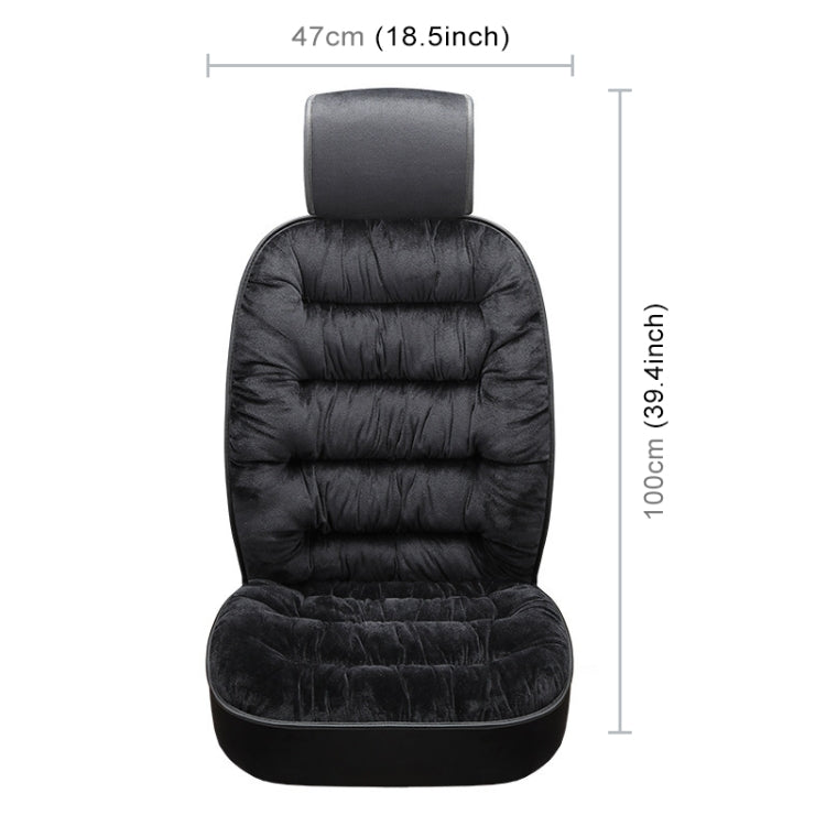 Car Thick Plush Seat Cushion Warmer Cover Winter Seat Mat (Black) by buy2fix