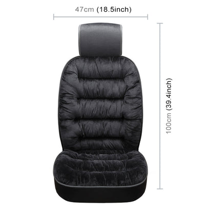 Car Thick Plush Seat Cushion Warmer Cover Winter Seat Mat (Black) by buy2fix