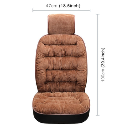Car Thick Plush Seat Cushion Warmer Cover Winter Seat Mat (Coffee) - Seat Accessories by buy2fix | Online Shopping UK | buy2fix
