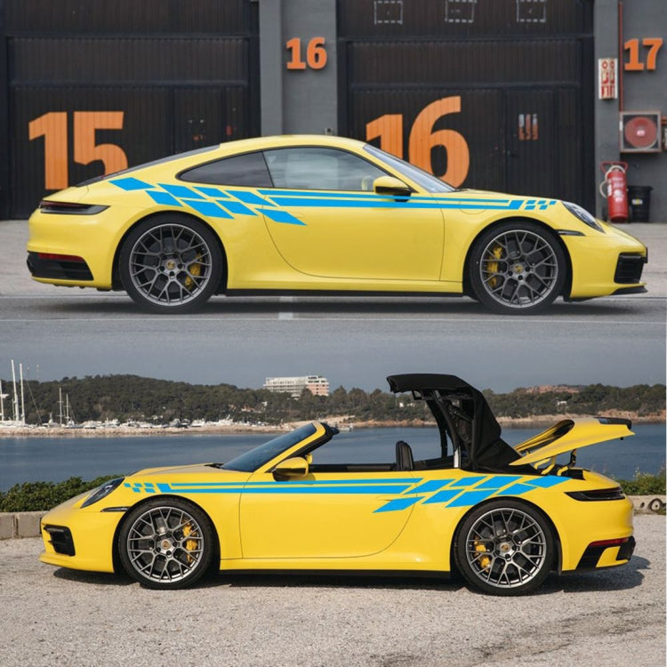 Car Styling Plaid Series PVC Sticker Auto Decorative Sticker (Blue) by buy2fix